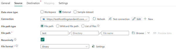 azure fabric copy data