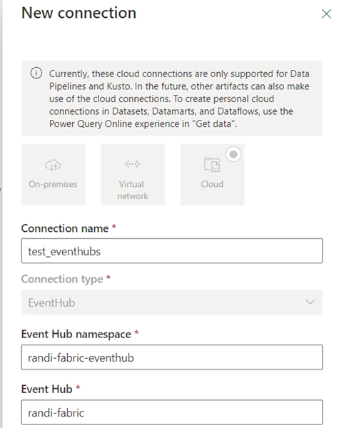 new cloud connection